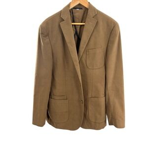 JKT New York Bond Men's 42L‎ Brown Cotton Blend Blazer Sport Coat Modern Style